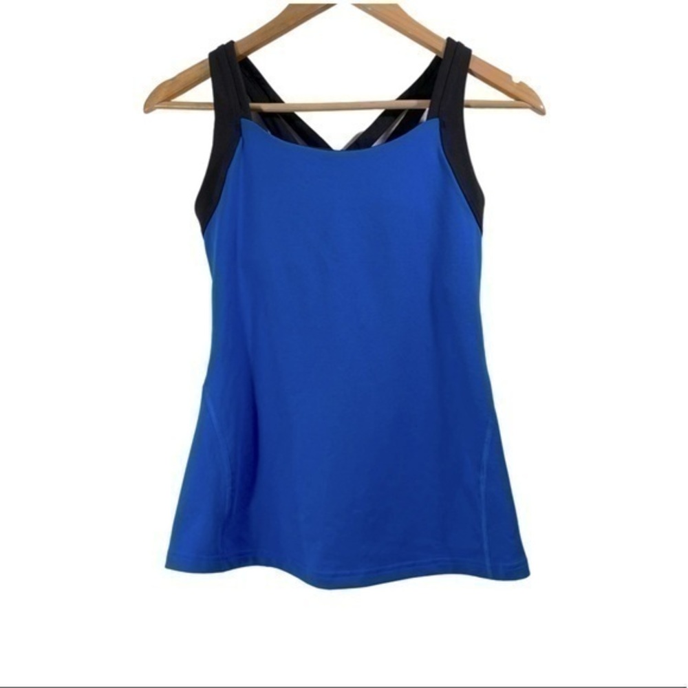 Lucy Women's Tank Top Activewear Blue Black Size S